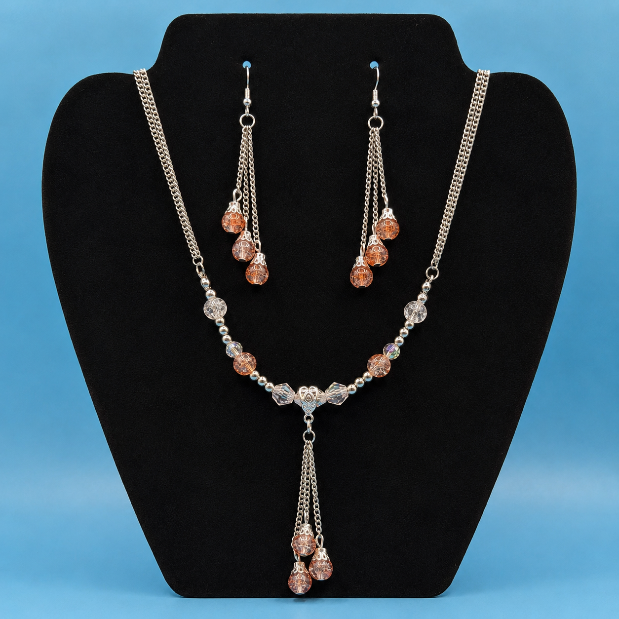 Beaded Necklace and Earrings Set