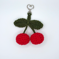 Crocheted Cherry Bag Charm