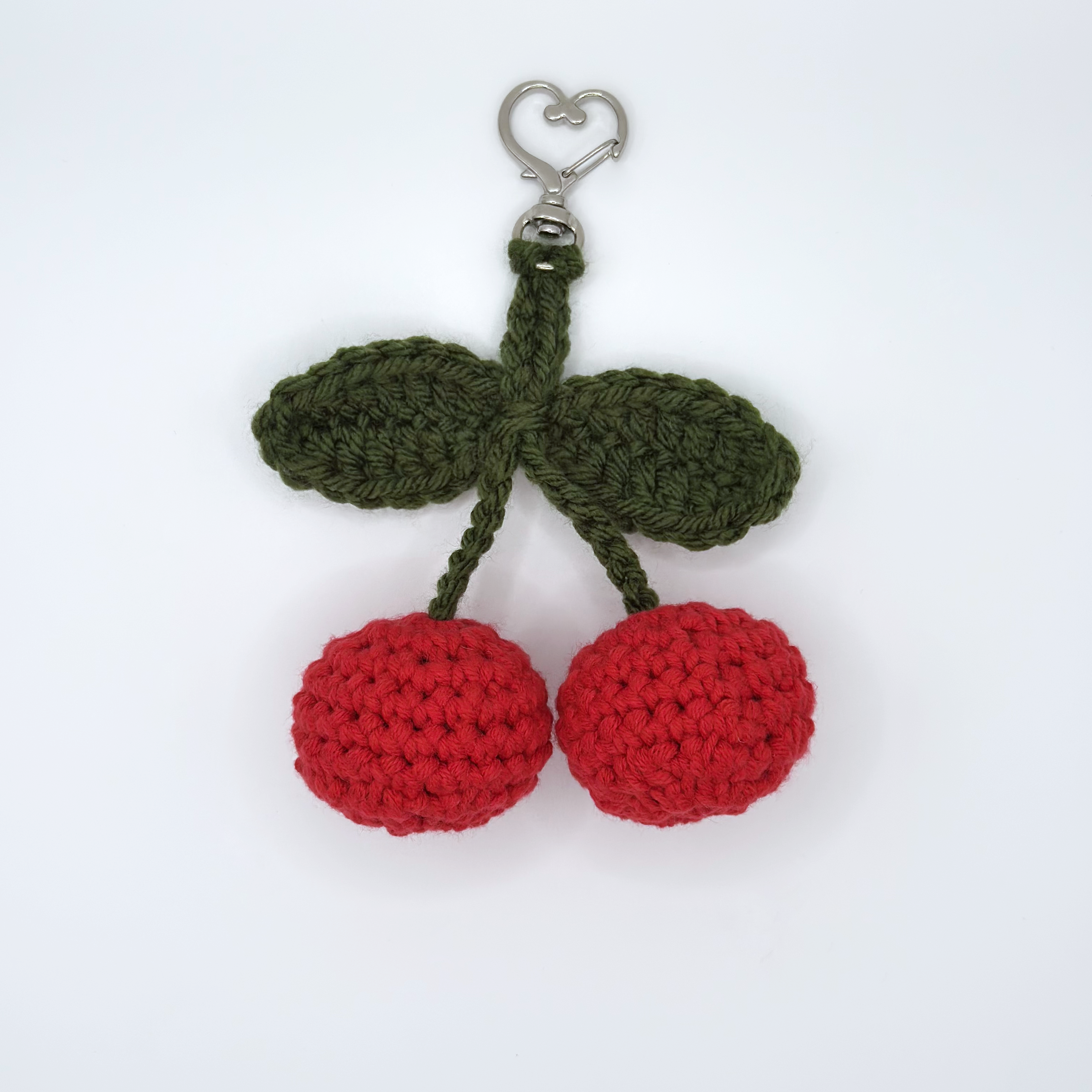 Crocheted Cherry Bag Charm
