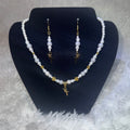Pearl Cross Necklace and Earrings Set