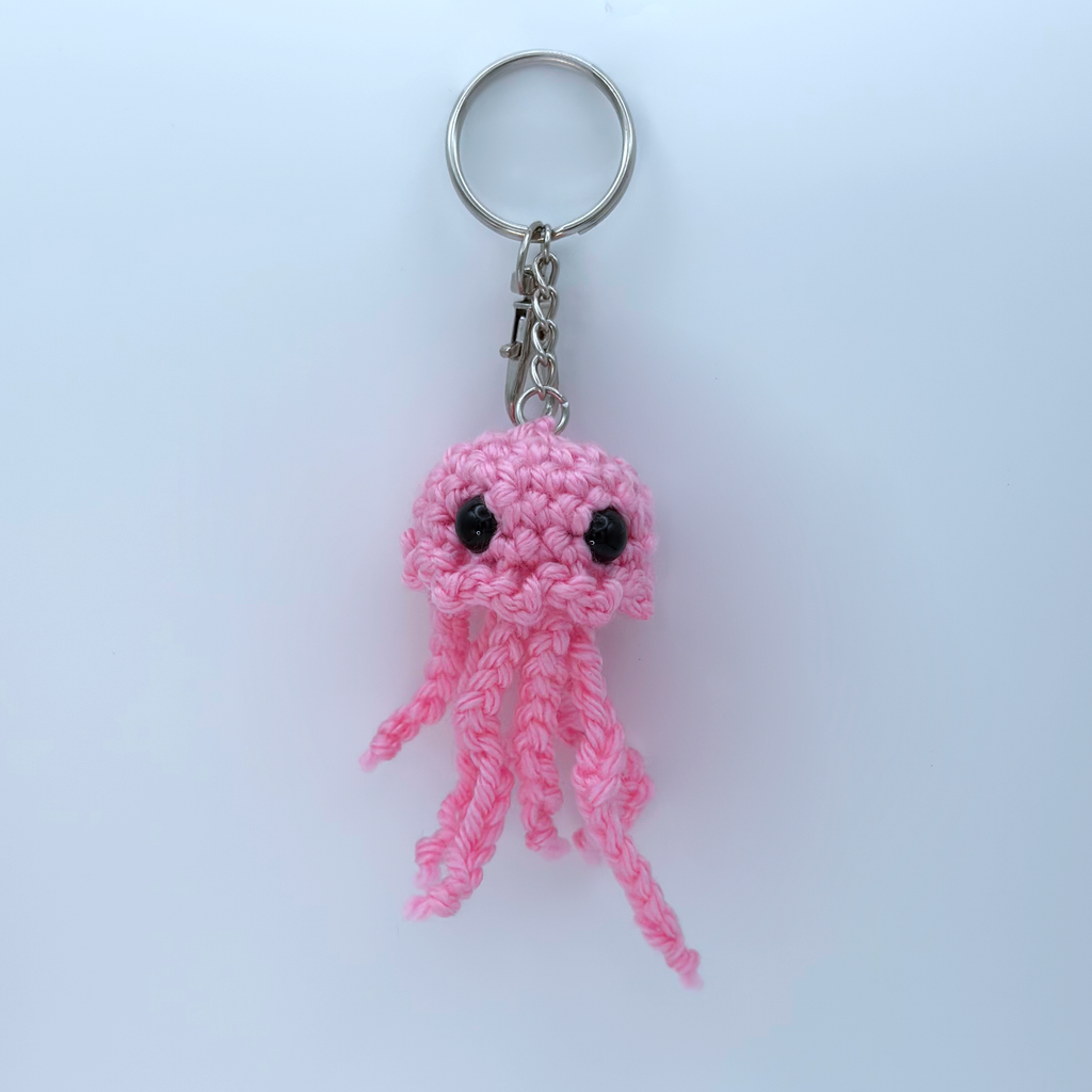 Handmade Crochet Jellyfish Keychain