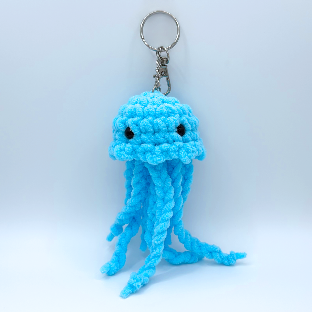 Handmade Crochet Jellyfish Keychain