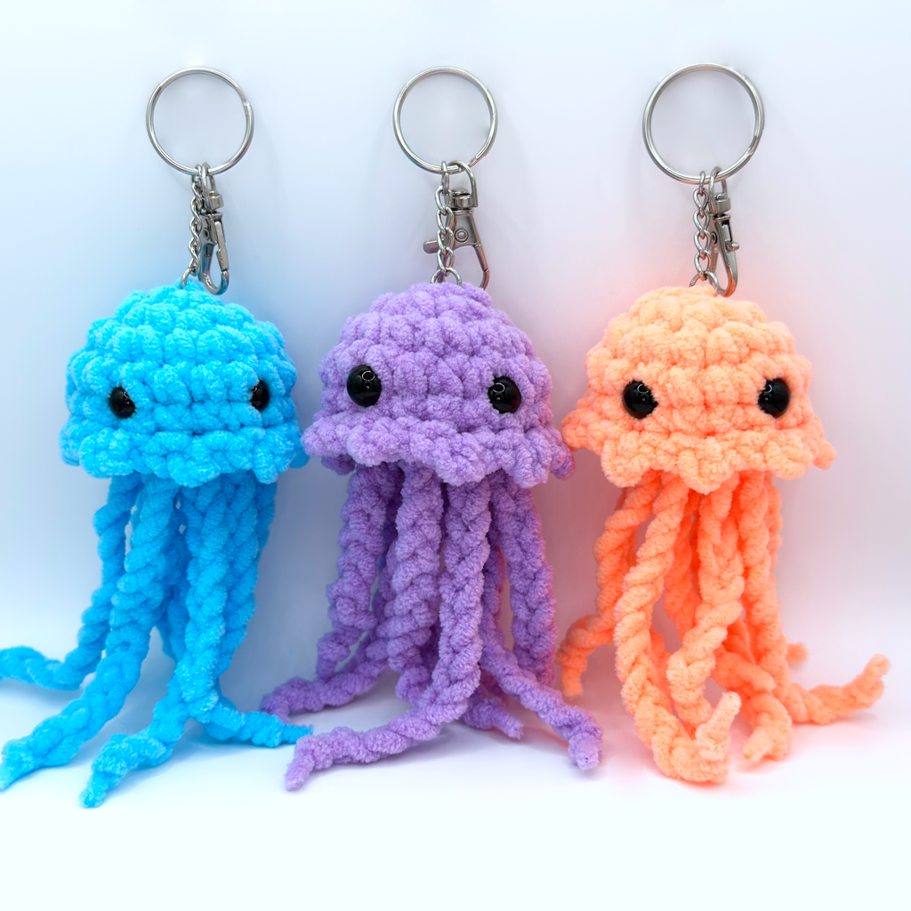 Handmade Crochet Jellyfish Keychain